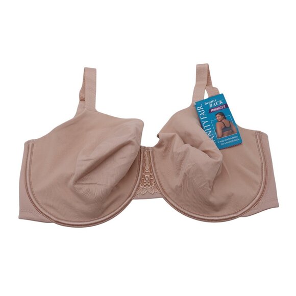 NWT Vanity Fair Beauty Back Full Figure Underwire Minimizer Bra Sz 36H Neutral - Picture 2 of 12